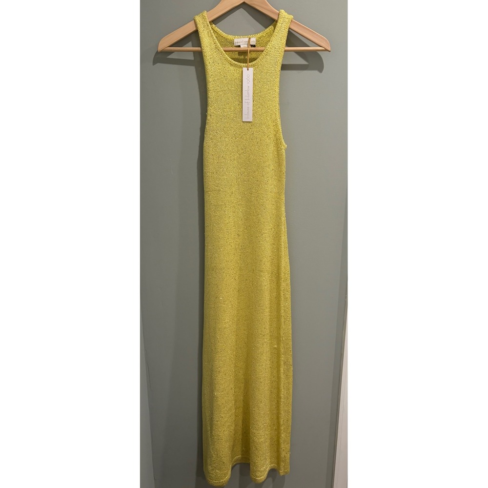 House‎ of Harlow 1960 Yellow Sequin Knit Maxi Dress Sleeveless XS